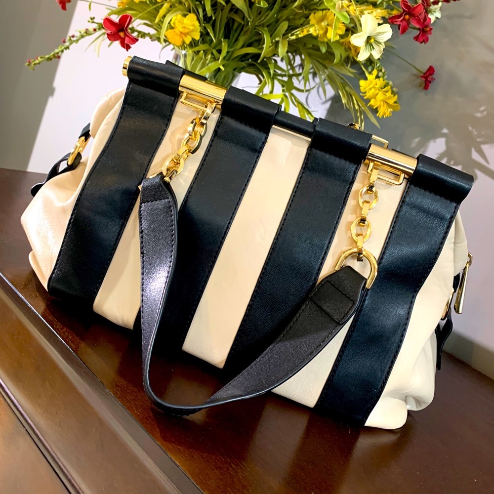 Black and Cream Shoulder Bag